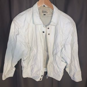 Vintage white leather jacket